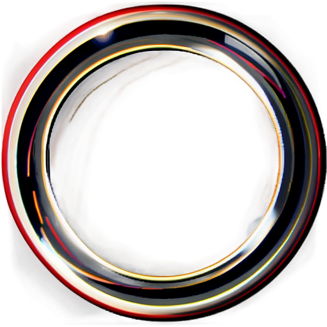 a black, red and white circle on a white background