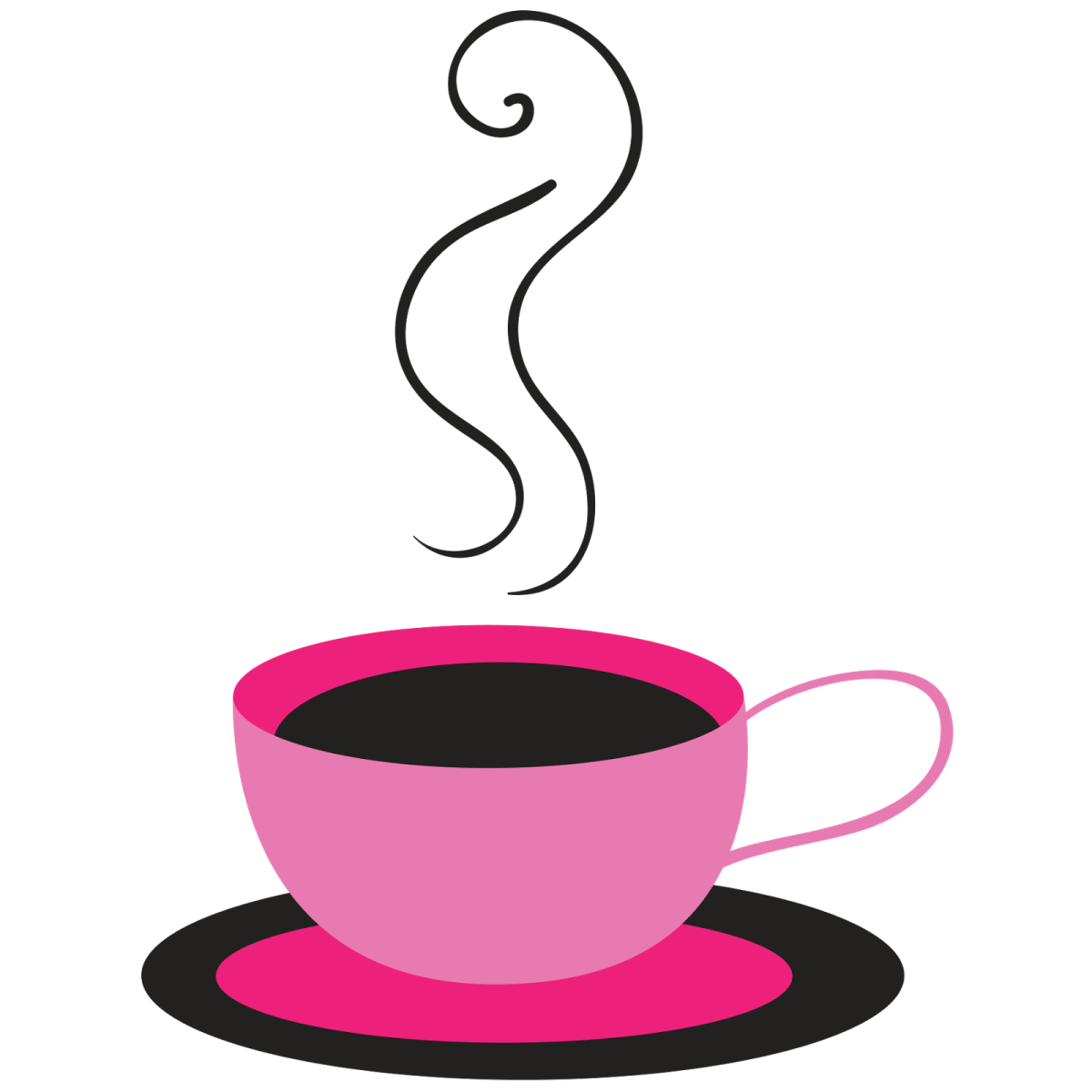 a pink cup and saucer on a white background