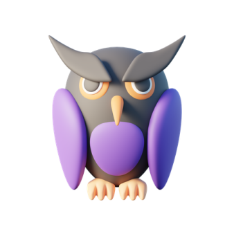 an owl with a heart in its mouth