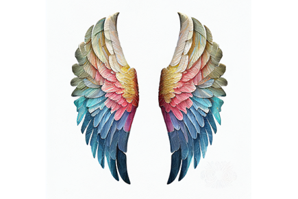 two colorful wings on a white background