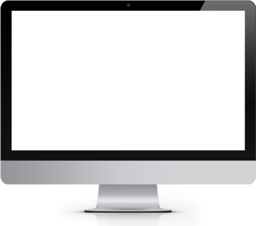 a computer monitor with a blank screen