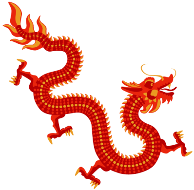 a red and yellow dragon