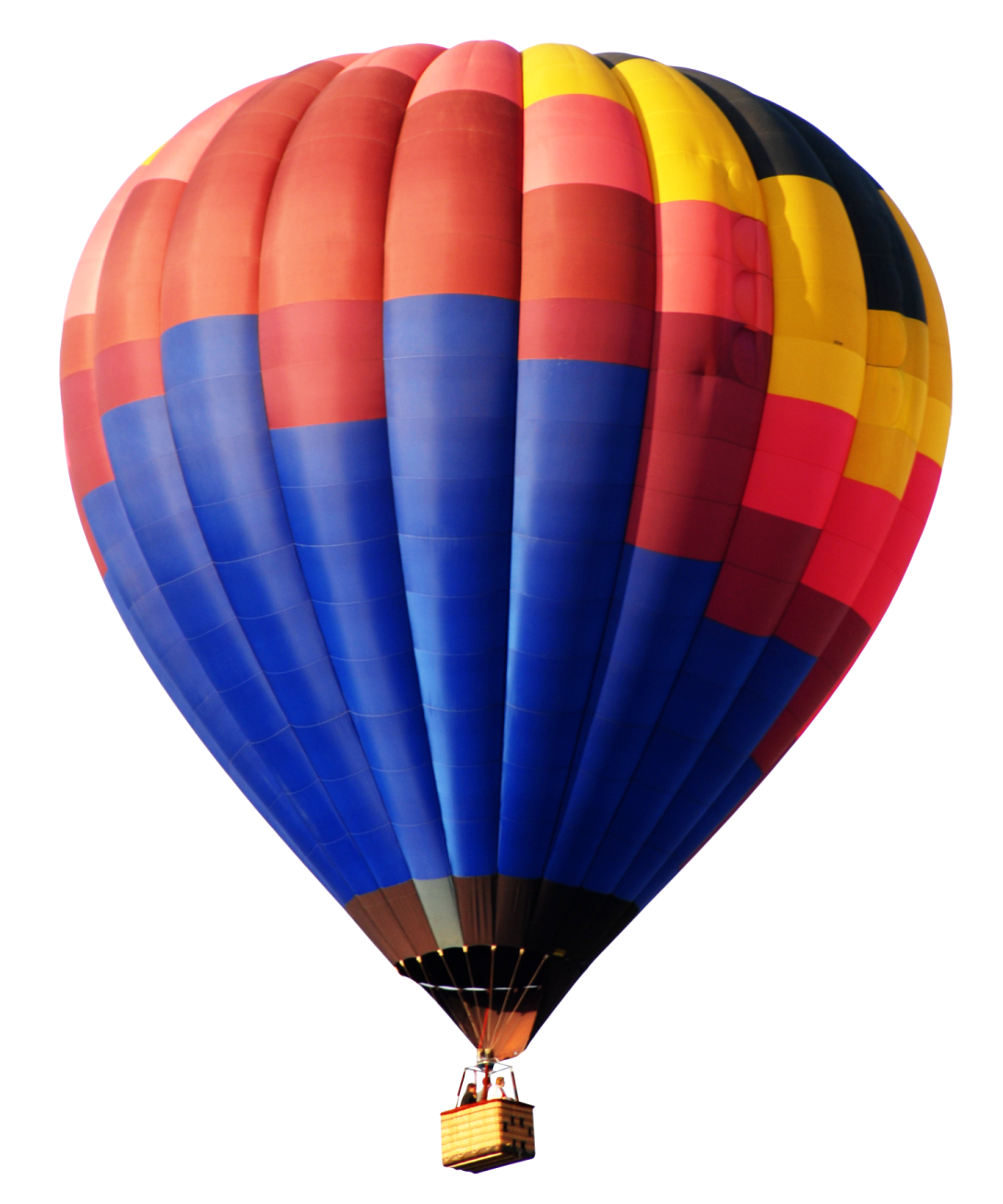 a multi colored hot air balloon