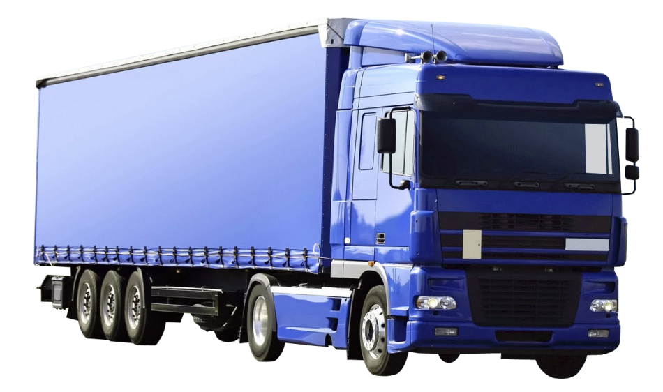 a blue truck on a white background
