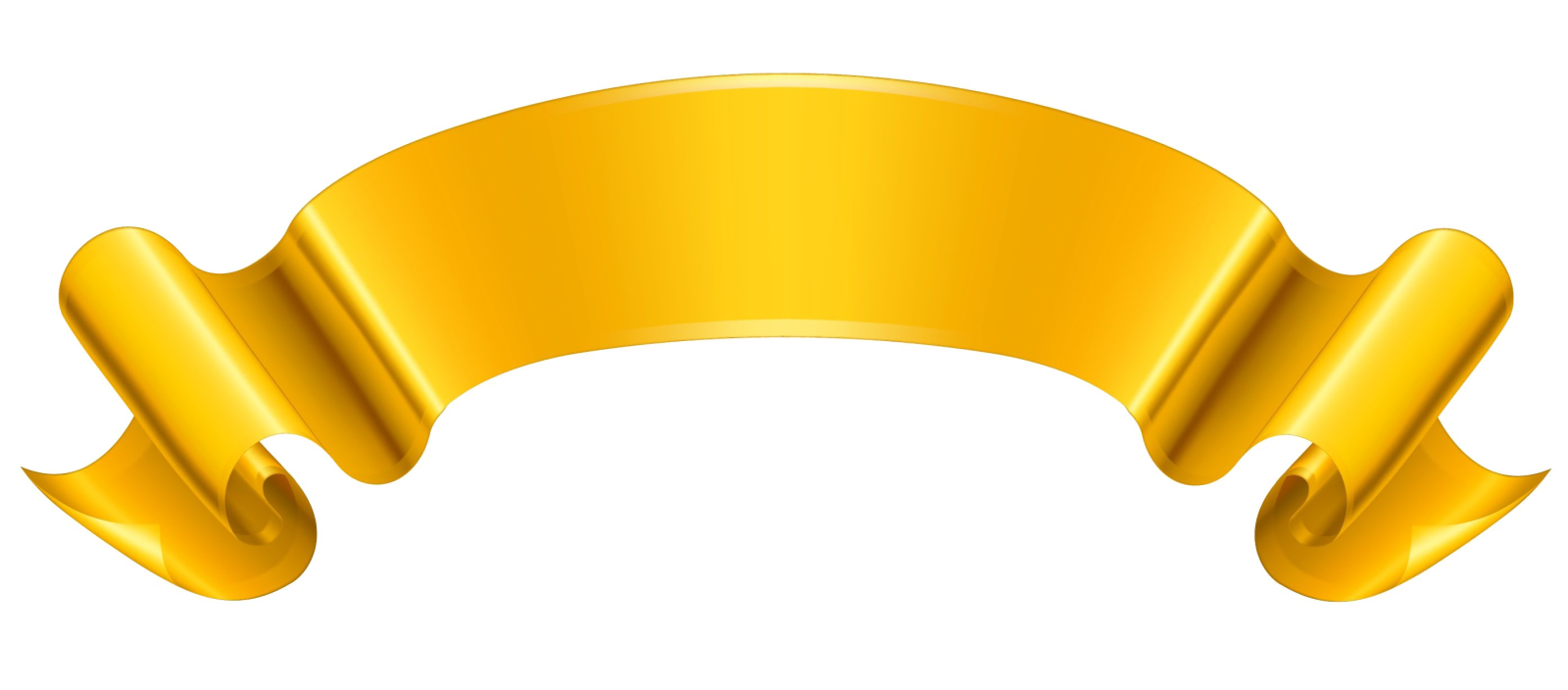 a gold ribbon on a white background