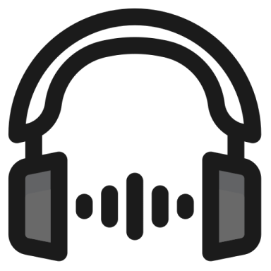 a black and white headphones icon