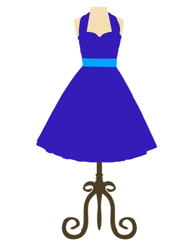 a blue dress on a manne