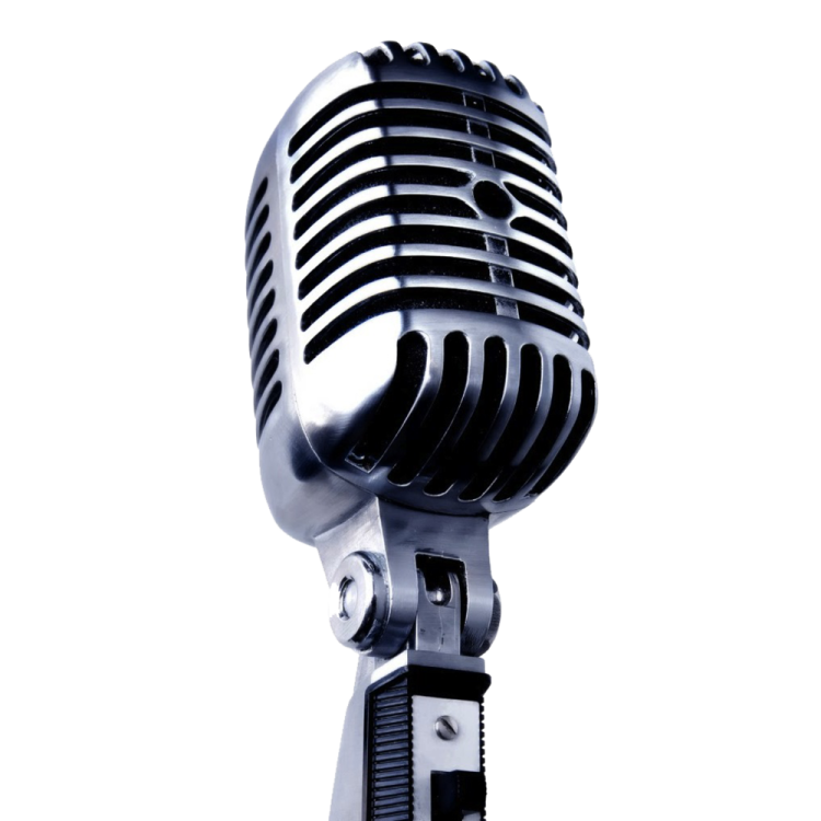 a microphone on a white background