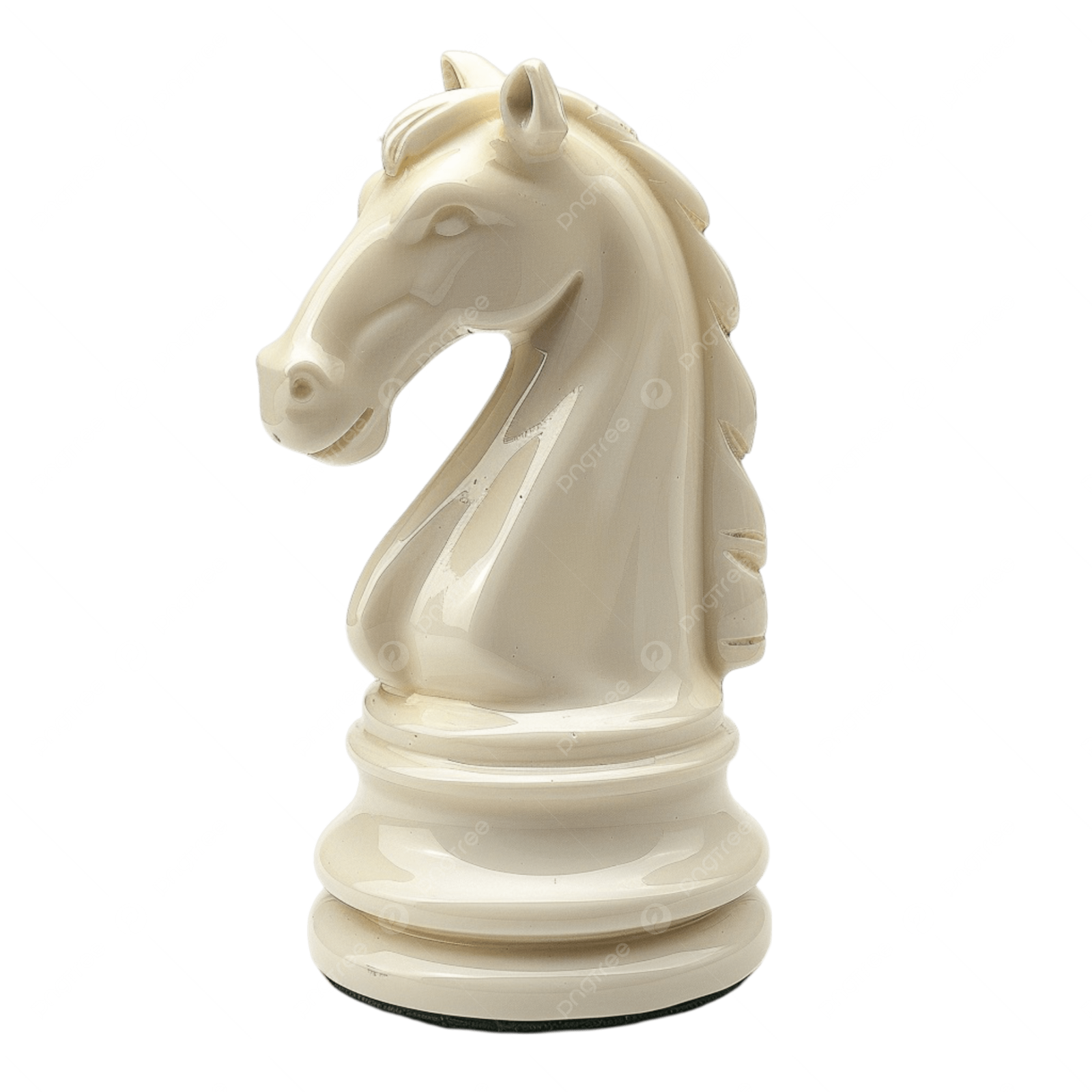 a white horse head on top of a chess piece