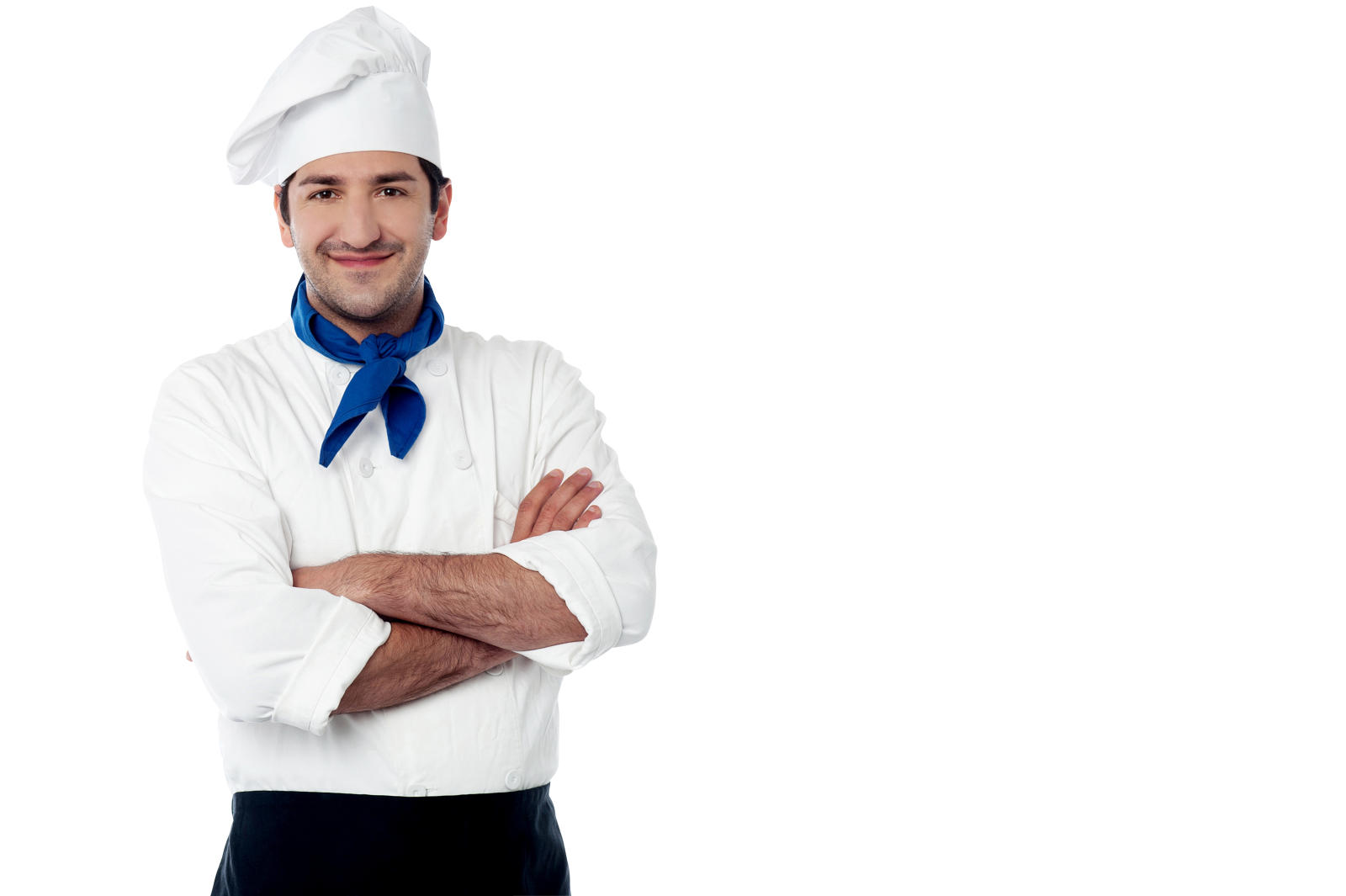 a chef standing with his arms crossed
