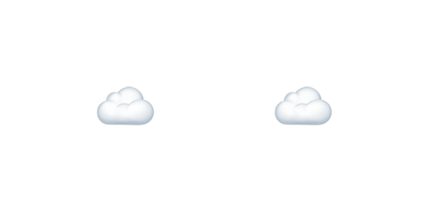 a pair of clouds on a white background
