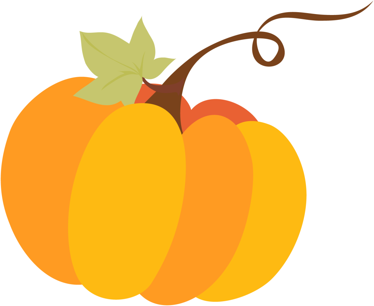 an orange pumpkin with a leaf on top