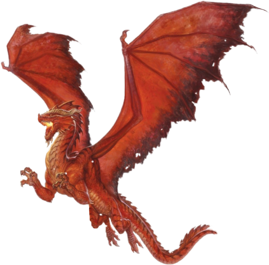 a red dragon flying in the air