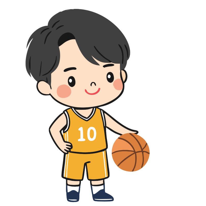 a boy in a basketball uniform holding a ball