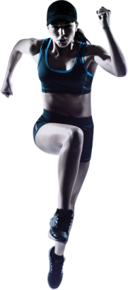 a woman is jumping in the air