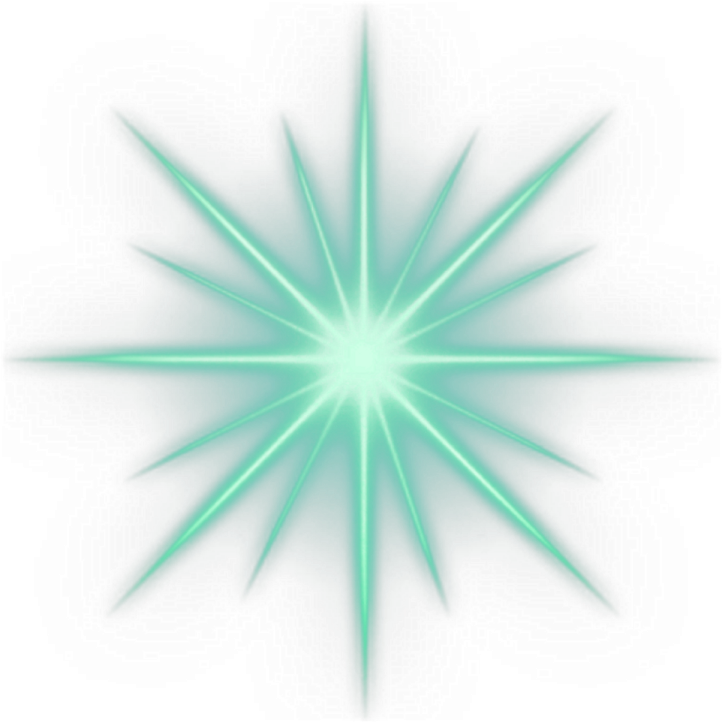 a green star on a white background