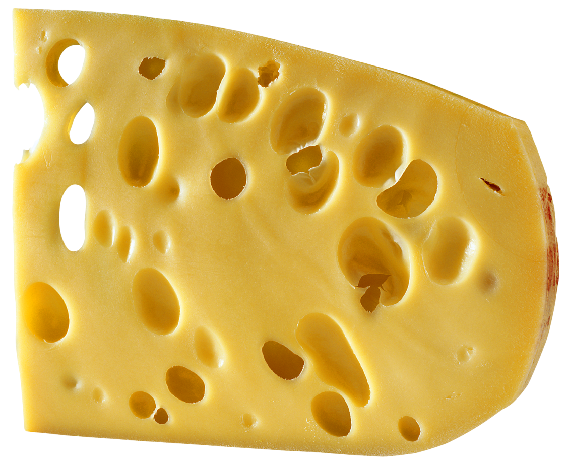 a piece of cheese on a white background