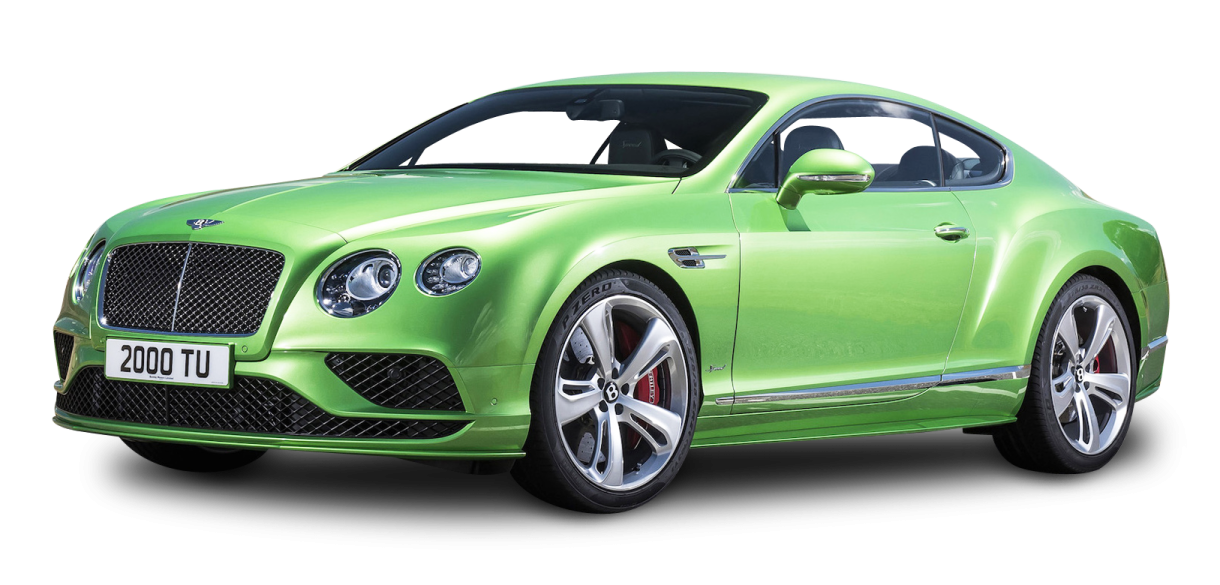 a green bentley car on a white background