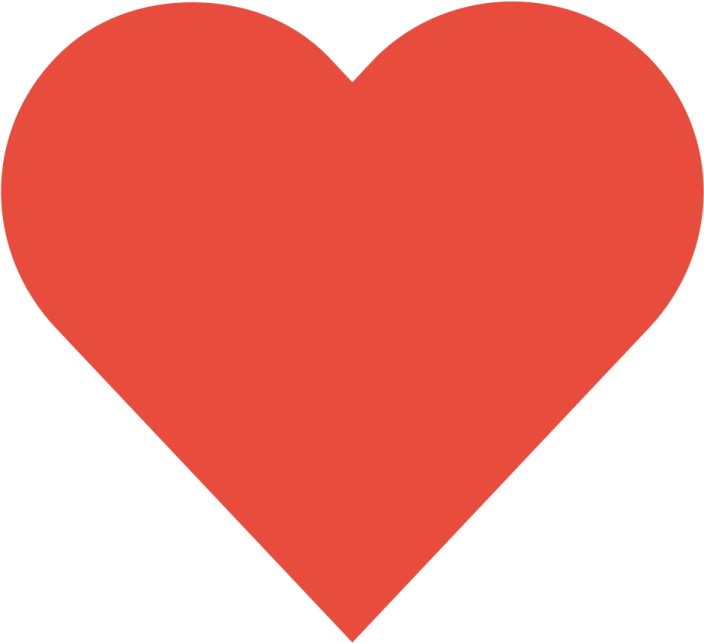 a red heart on a white background
