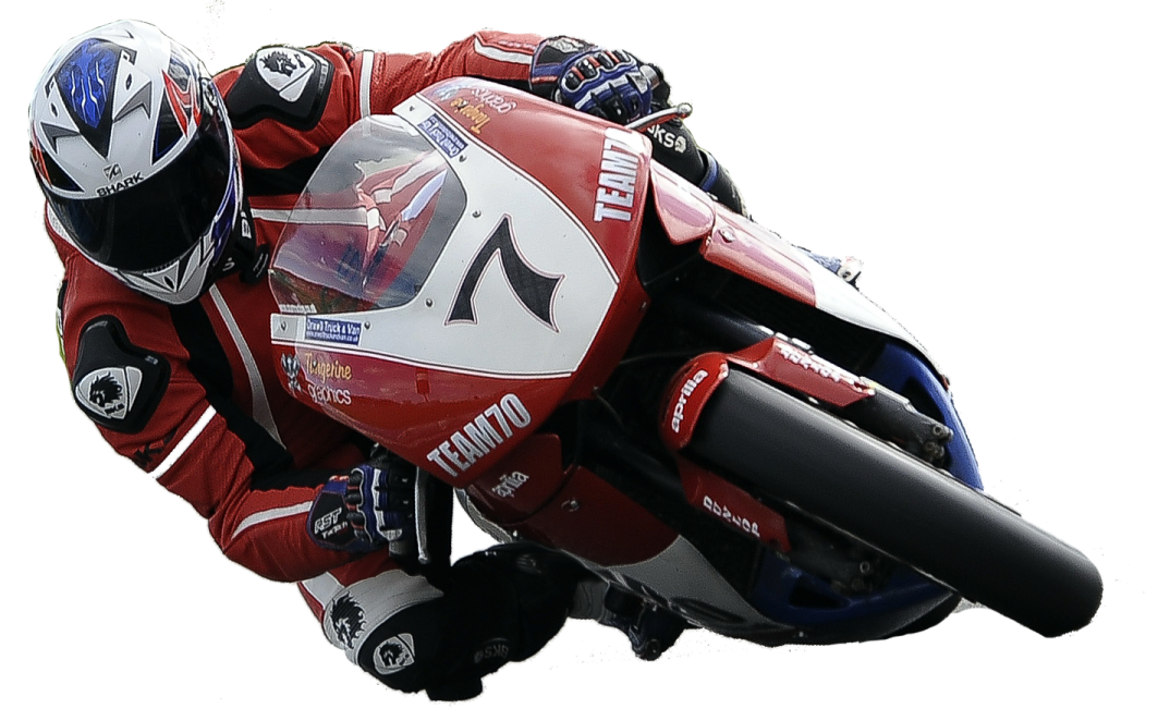 a person riding a motorcycle on a track