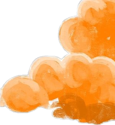 an orange cloud with a white background