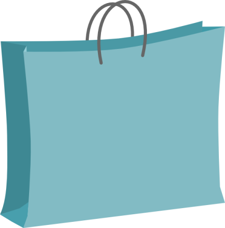 a blue shopping bag