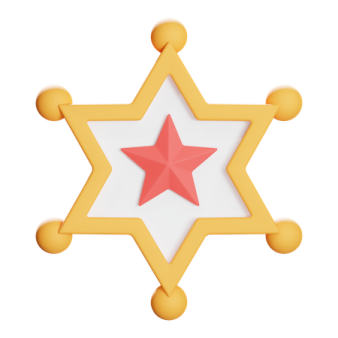 a star shaped object on a white background