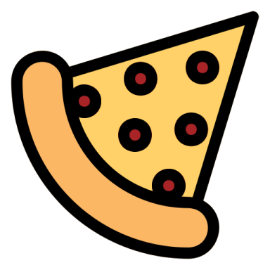 a slice of pizza on a white background