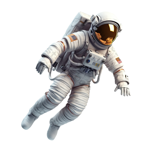 an astronaut is flying through the air