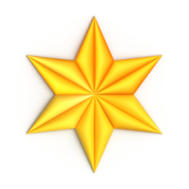 a yellow star on a white background