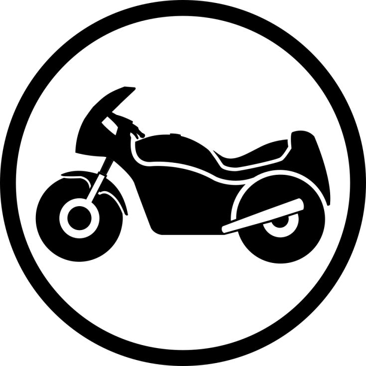 a black and white silhouette of a motorcycle