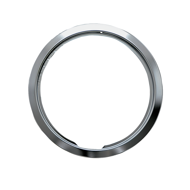an image of a chrome ring on white background
