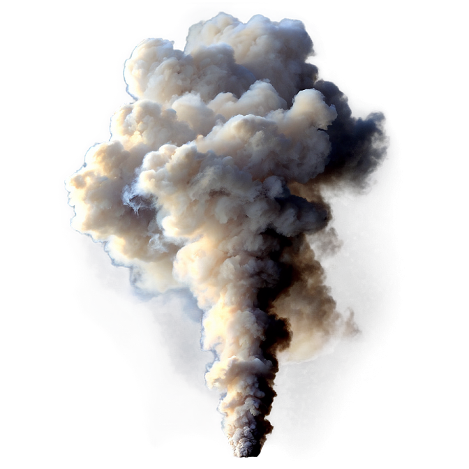 a large cloud of smoke on a white background
