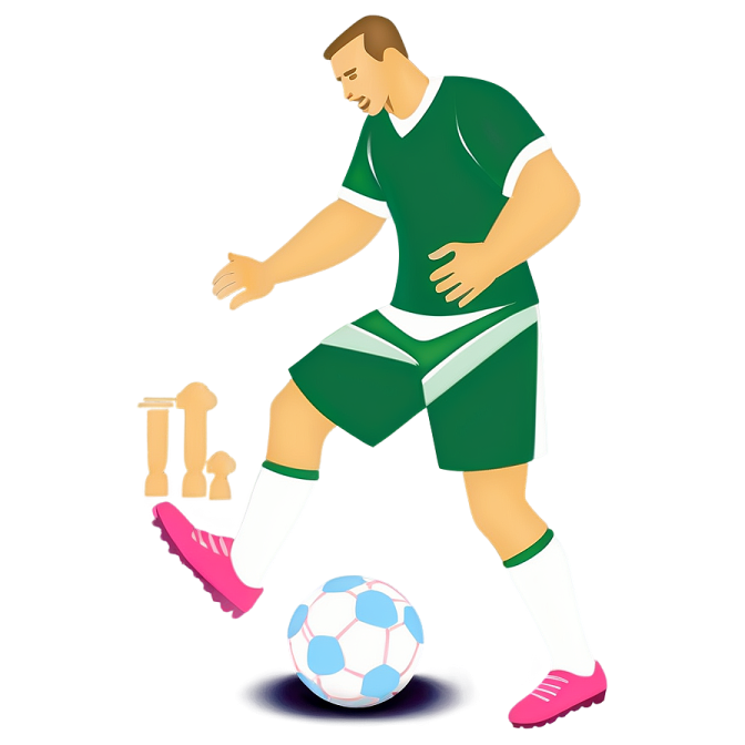 a soccer player is kicking the ball