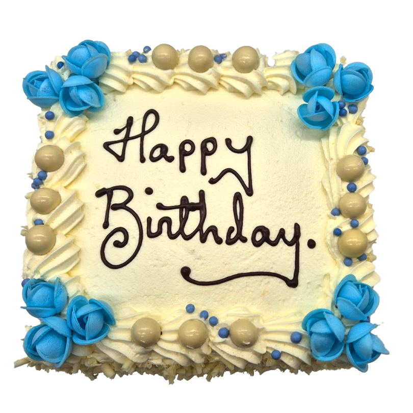 a birthday cake with the words happy birthday written on it
