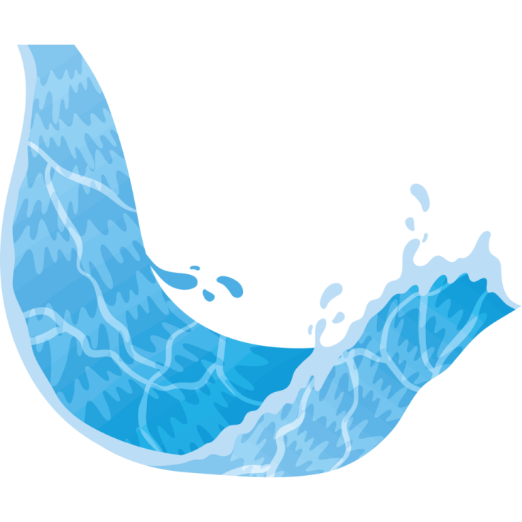 a blue water wave on white background