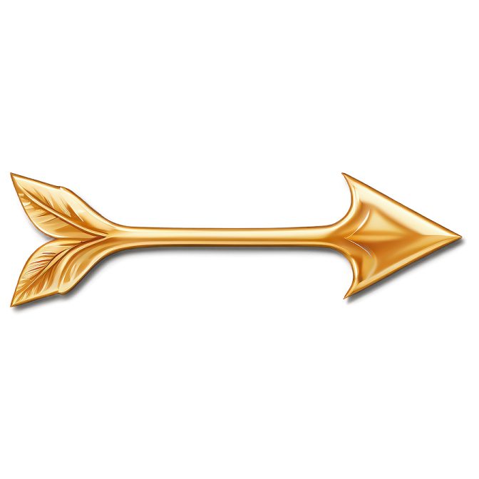 a gold arrow on a white background