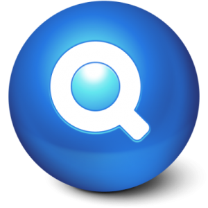 a blue ball with the letter q on it