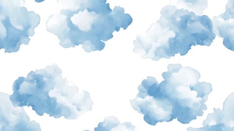 blue watercolor clouds pattern