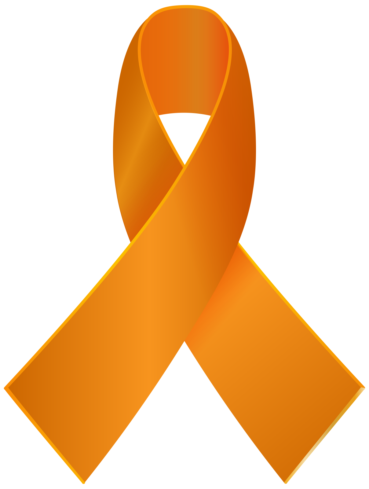 an orange ribbon on a white background