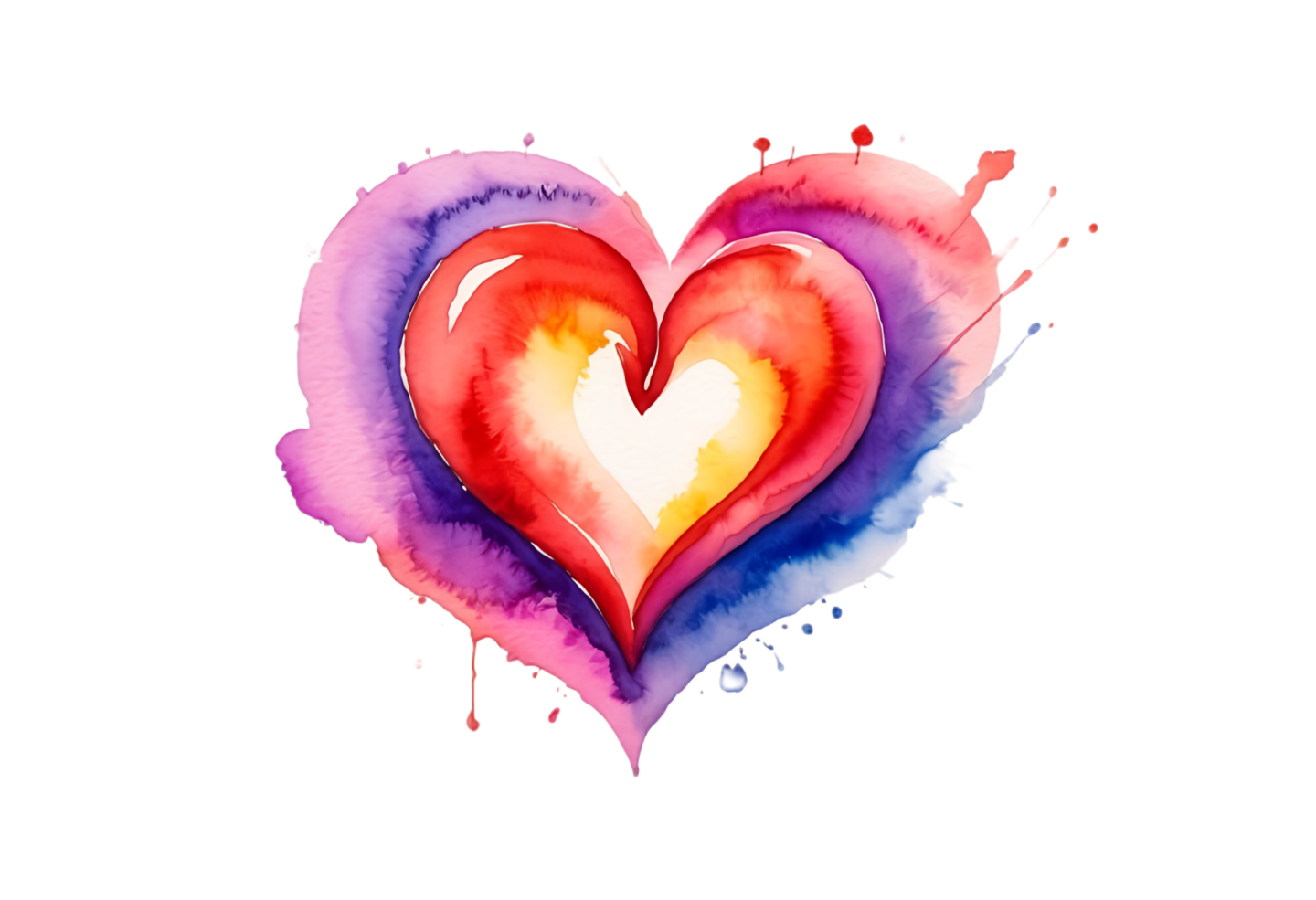 a watercolor painting of a heart