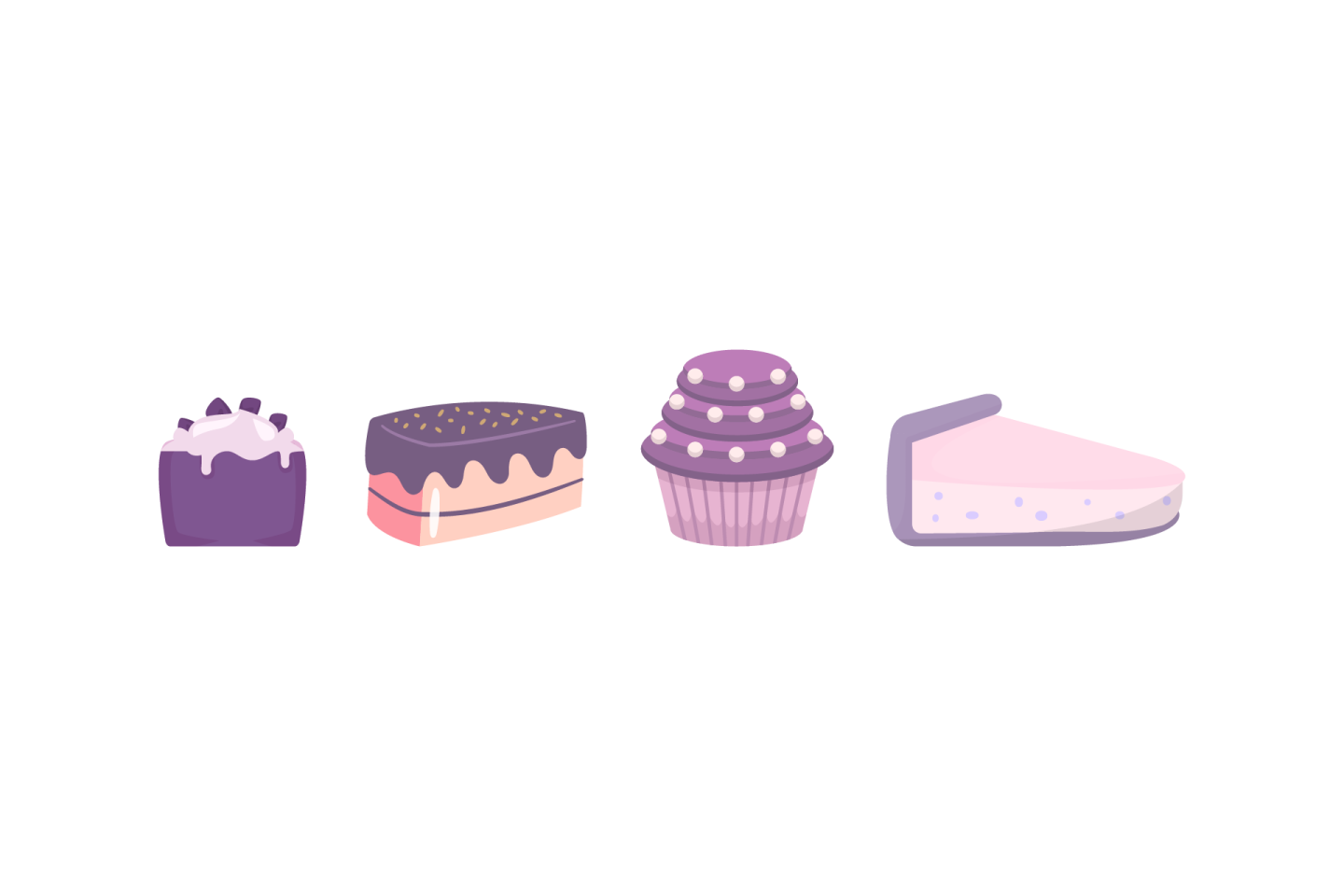 three different types of cupcakes