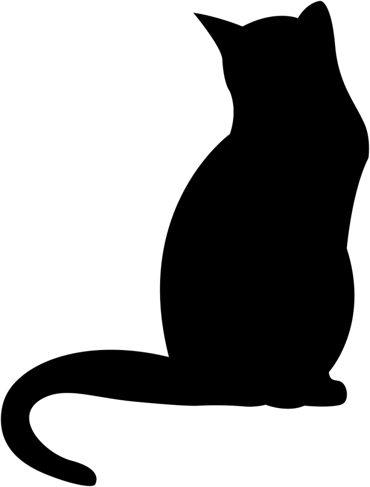a black cat silhouette on a white background