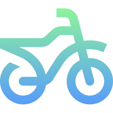 a blue and green motorcycle with a white background