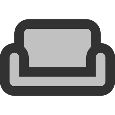 a black and white couch icon