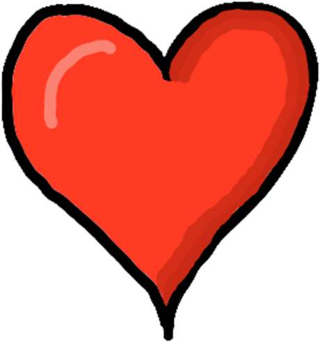 a red heart on a white background