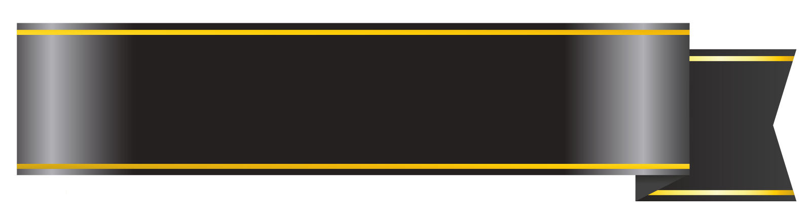 a black and gold ribbon on a white background