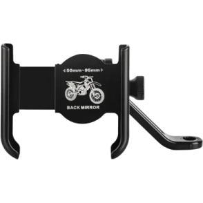 a black bike mount with a motorcycle logo on it