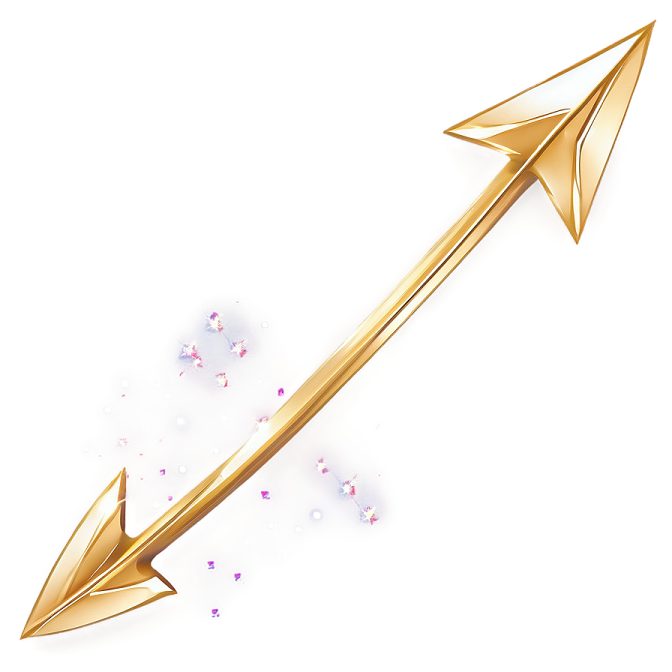 a gold arrow on a white background