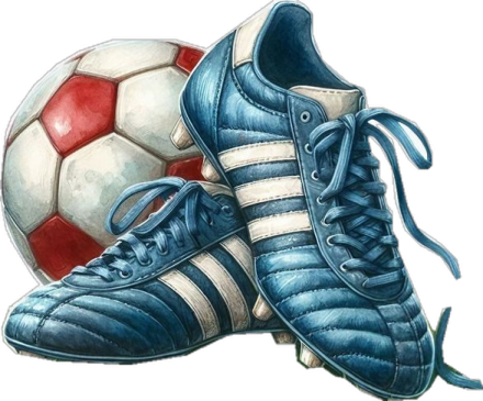 a pair of shoes and a soccer ball